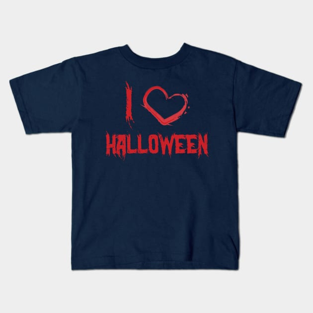 I Love Halloween Bloody Heart Of Halloween Kids T-Shirt by klimentina